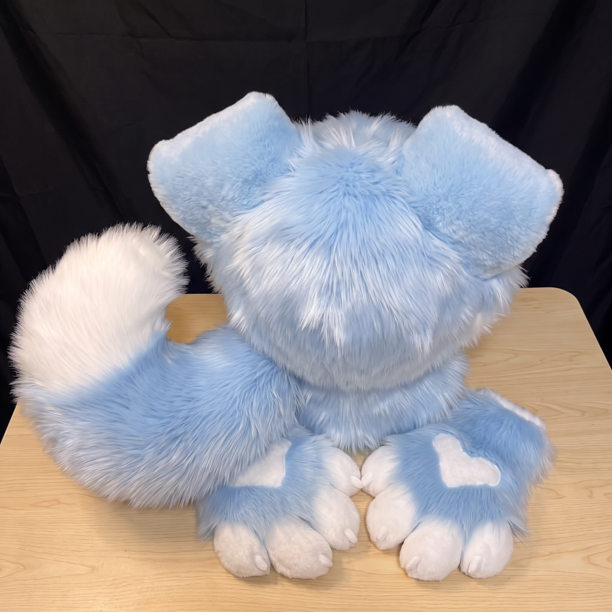Blue K9 Fursuit Head & Paws Set, Custom Cute Puppy Furry Costume, Handmade Dog Kemono Mask, Therian Cosplay Tail