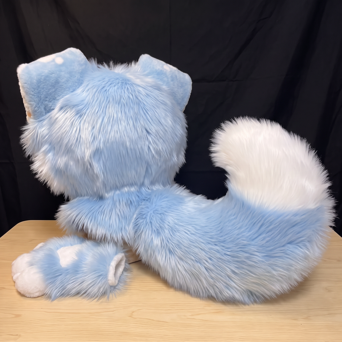Blue K9 Fursuit Head & Paws Set, Custom Cute Puppy Furry Costume, Handmade Dog Kemono Mask, Therian Cosplay Tail
